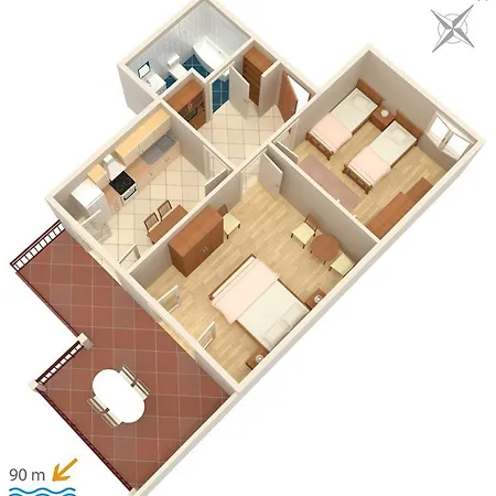 Apartament By The Sea Stanici, Omis - 1028